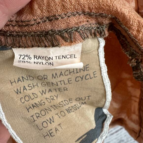 Women's HARUBELLA Hand Made Tan Tie Dye Flowy Boho Sleeveless Tank Top Size XL - Picture 5 of 5